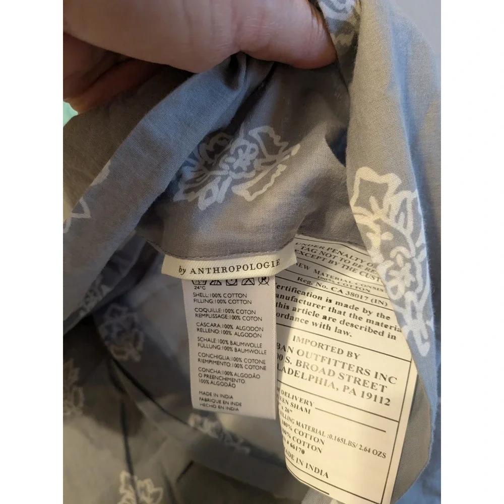 Anthropologie Pillow Sham Standard Size 